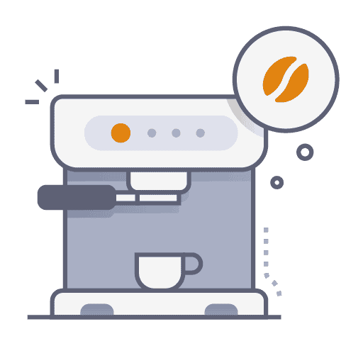 Ilustración de maquina de café