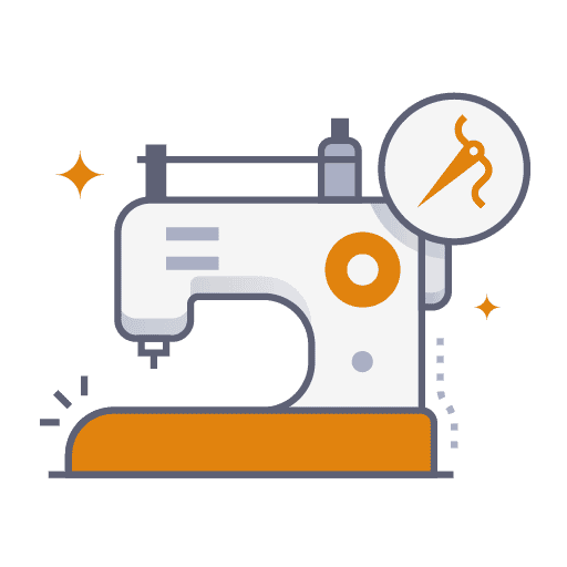 Ilustración de maquina de coser